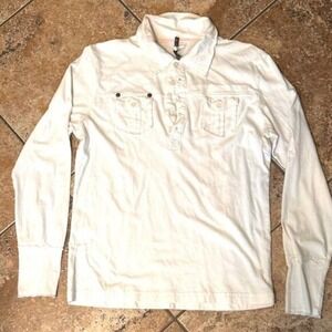 Re-VeroDe | Men White Deconstructed Embroidered Shirt | Large | Vintage | SKU317